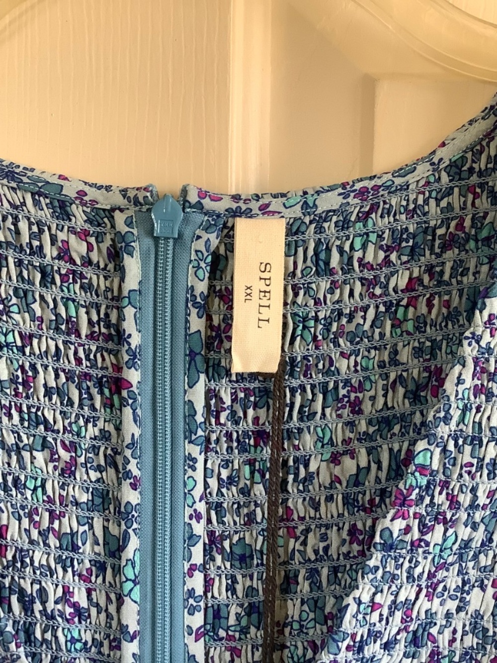 SPELL Love Jetty Shirred Jumpsuit Blue Nirvana SZ XXL - Picture 7 of 16